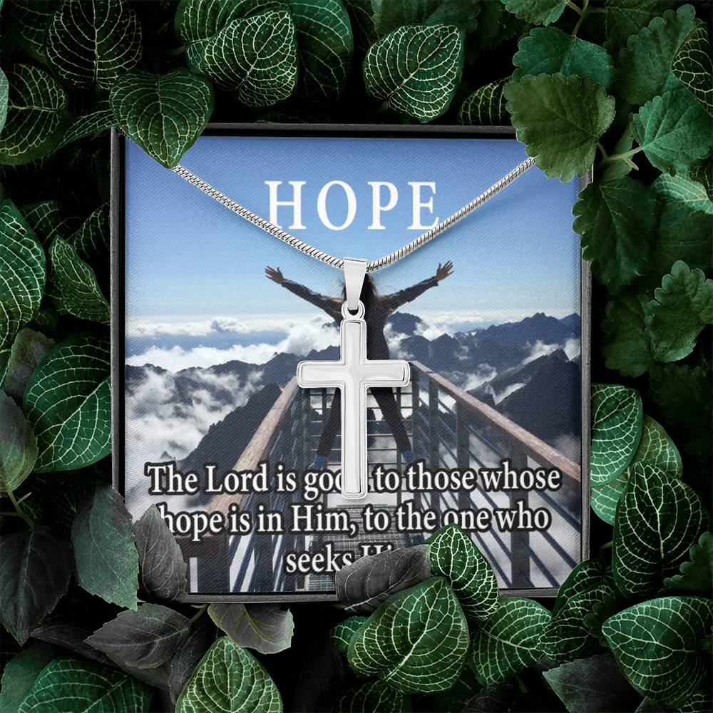 Scripture Card Hope Cross Card Necklace w Stainless Steel Pendant Religious Gift-Express Your Love Gifts