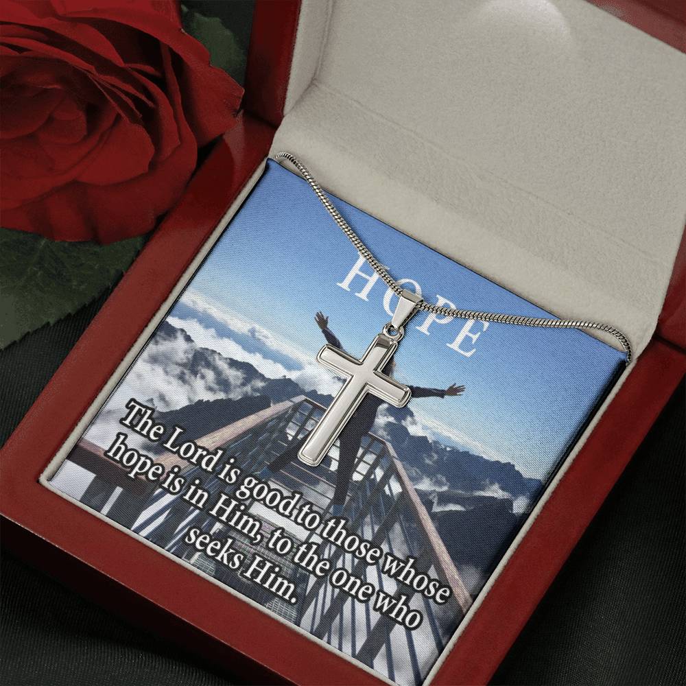 Scripture Card Hope Cross Card Necklace w Stainless Steel Pendant Religious Gift-Express Your Love Gifts