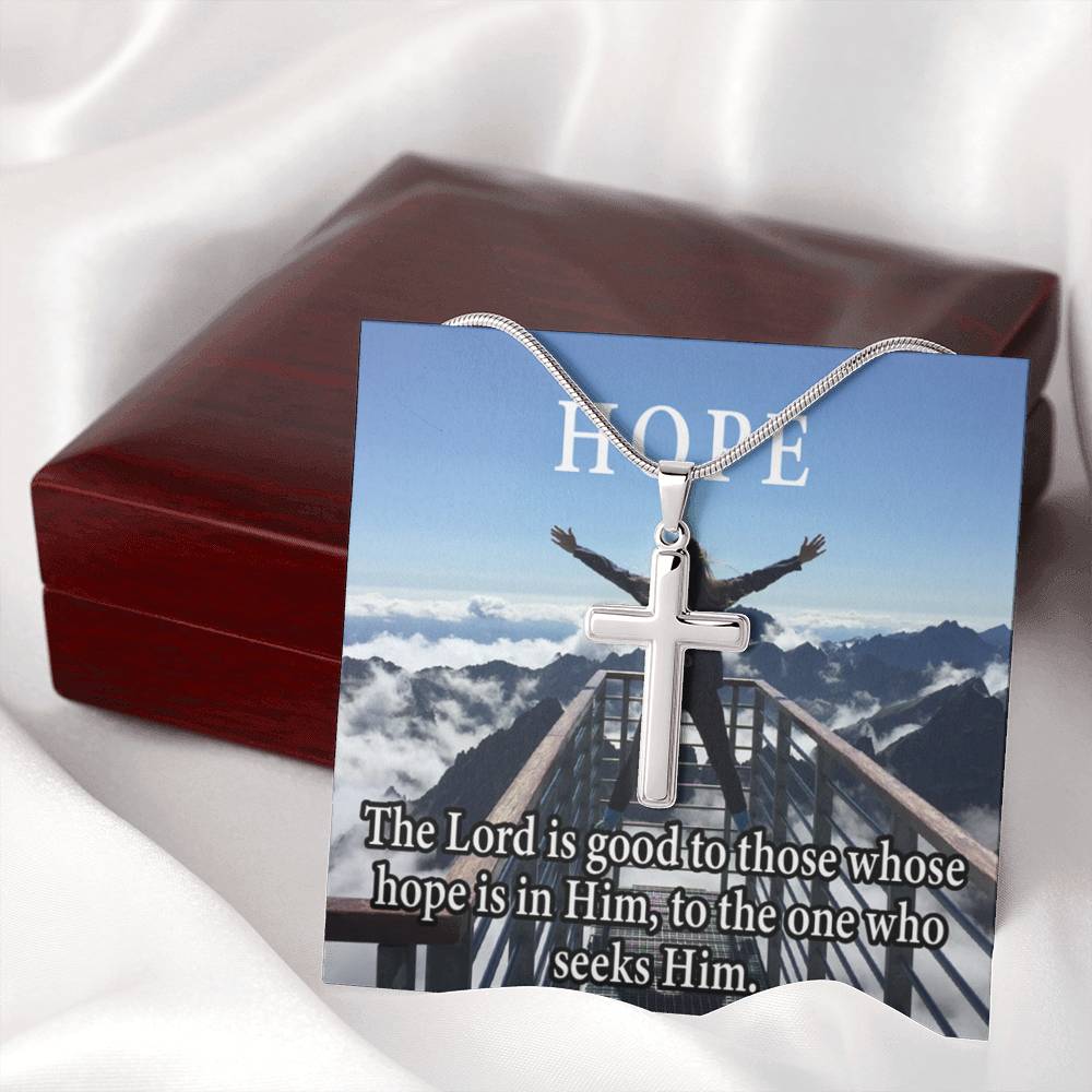 Scripture Card Hope Cross Card Necklace w Stainless Steel Pendant Religious Gift-Express Your Love Gifts