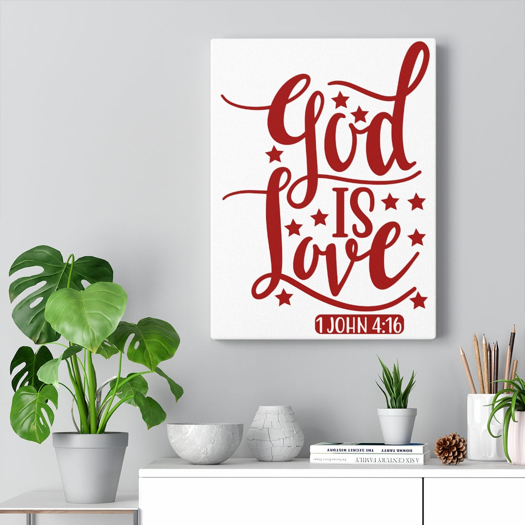 Scripture Walls 1 John 4:16 God Is Love Bible Verse Canvas Christian Wall Art Ready to Hang Unframed-Express Your Love Gifts