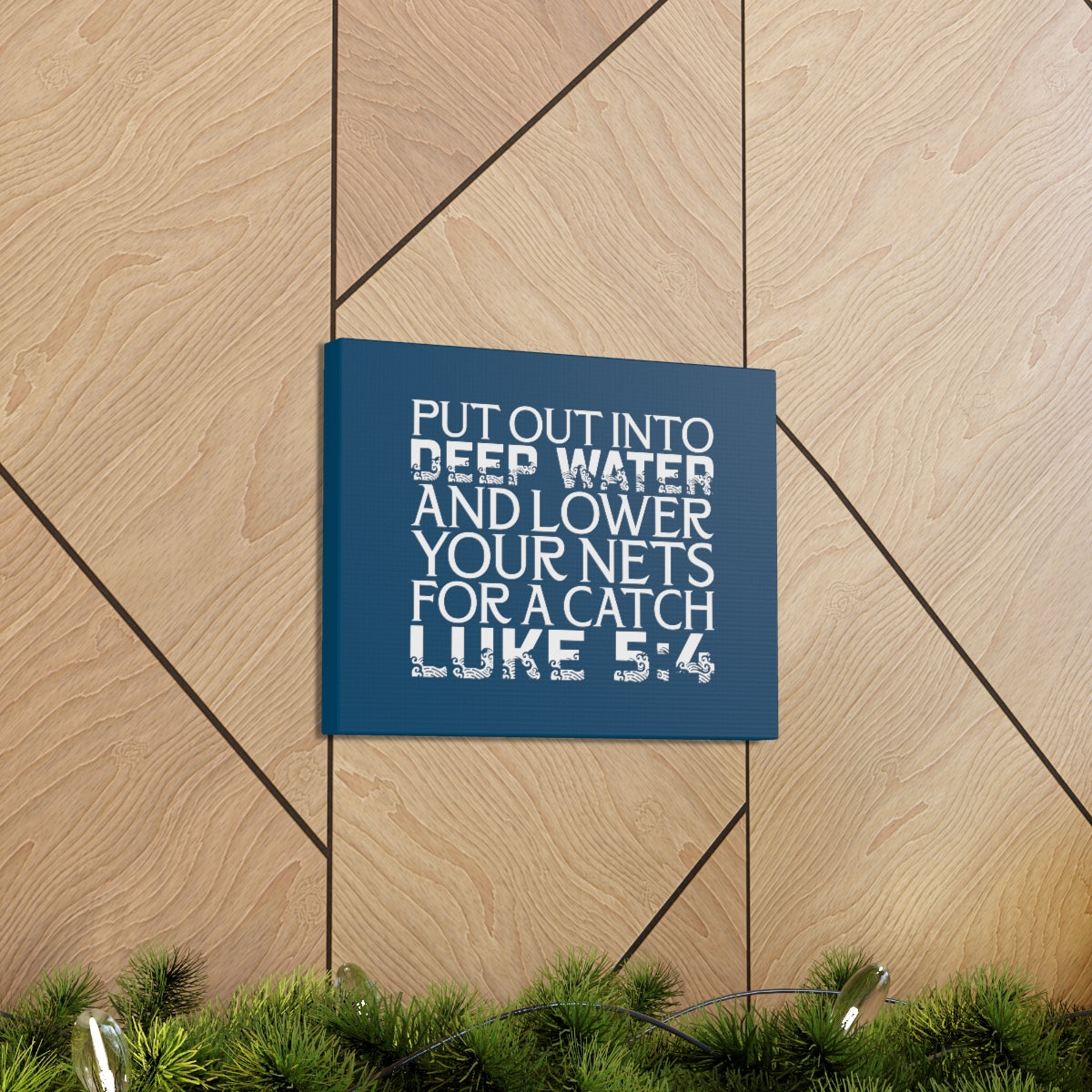 Scripture Walls A Catch Luke 5:4 Dark Teal Bible Verse Canvas Christian Wall Art Ready to Hang Unframed-Express Your Love Gifts