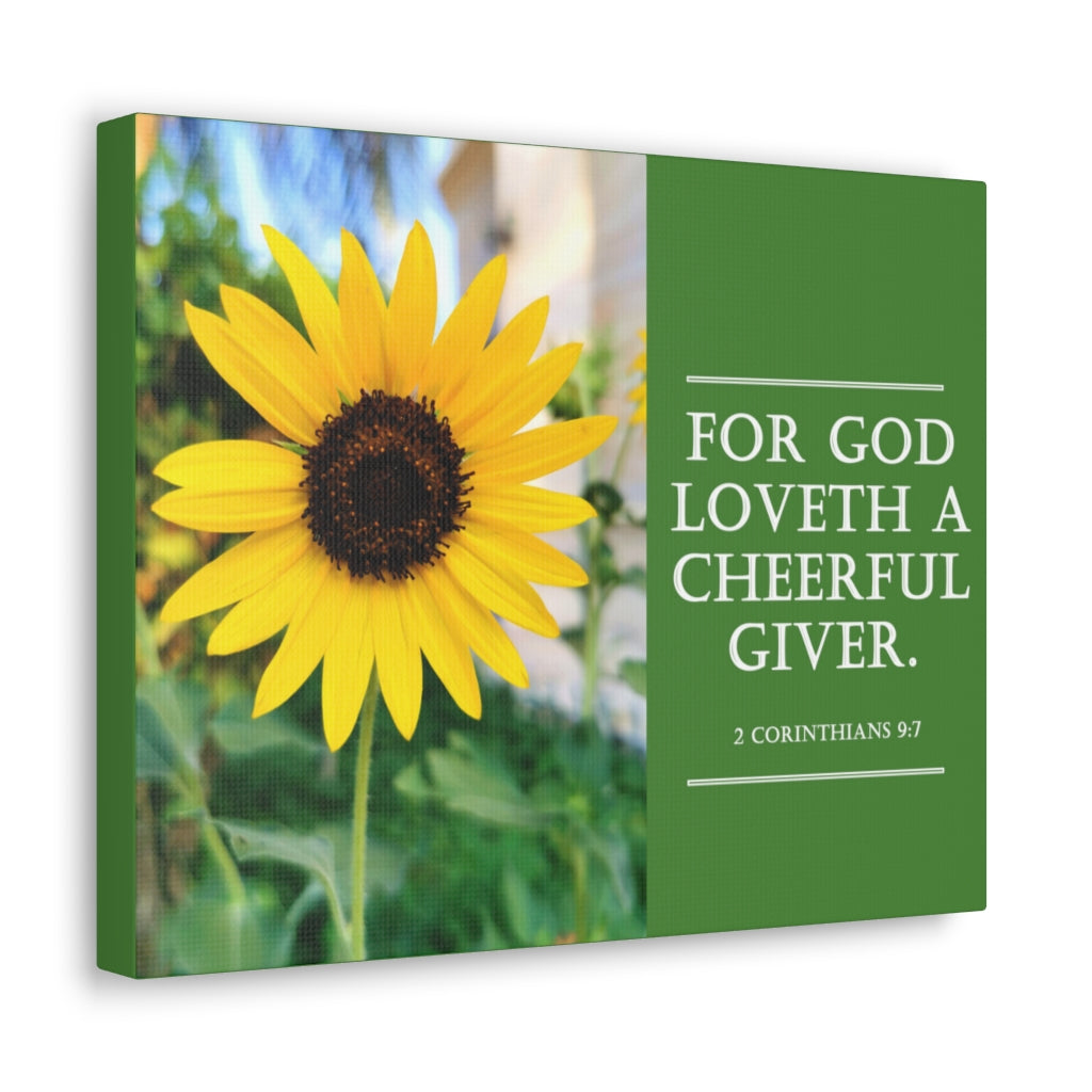 Scripture Walls A Cheerful Giver 2 Corinthians 9:7 Bible Verse Canvas Christian Wall Art Ready to Hang Unframed-Express Your Love Gifts