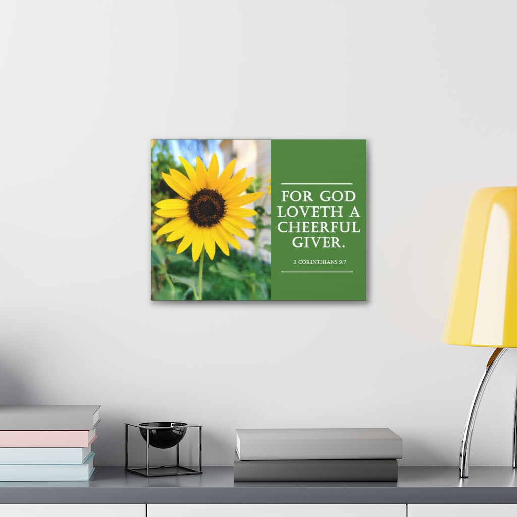Scripture Walls A Cheerful Giver 2 Corinthians 9:7 Bible Verse Canvas Christian Wall Art Ready to Hang Unframed-Express Your Love Gifts