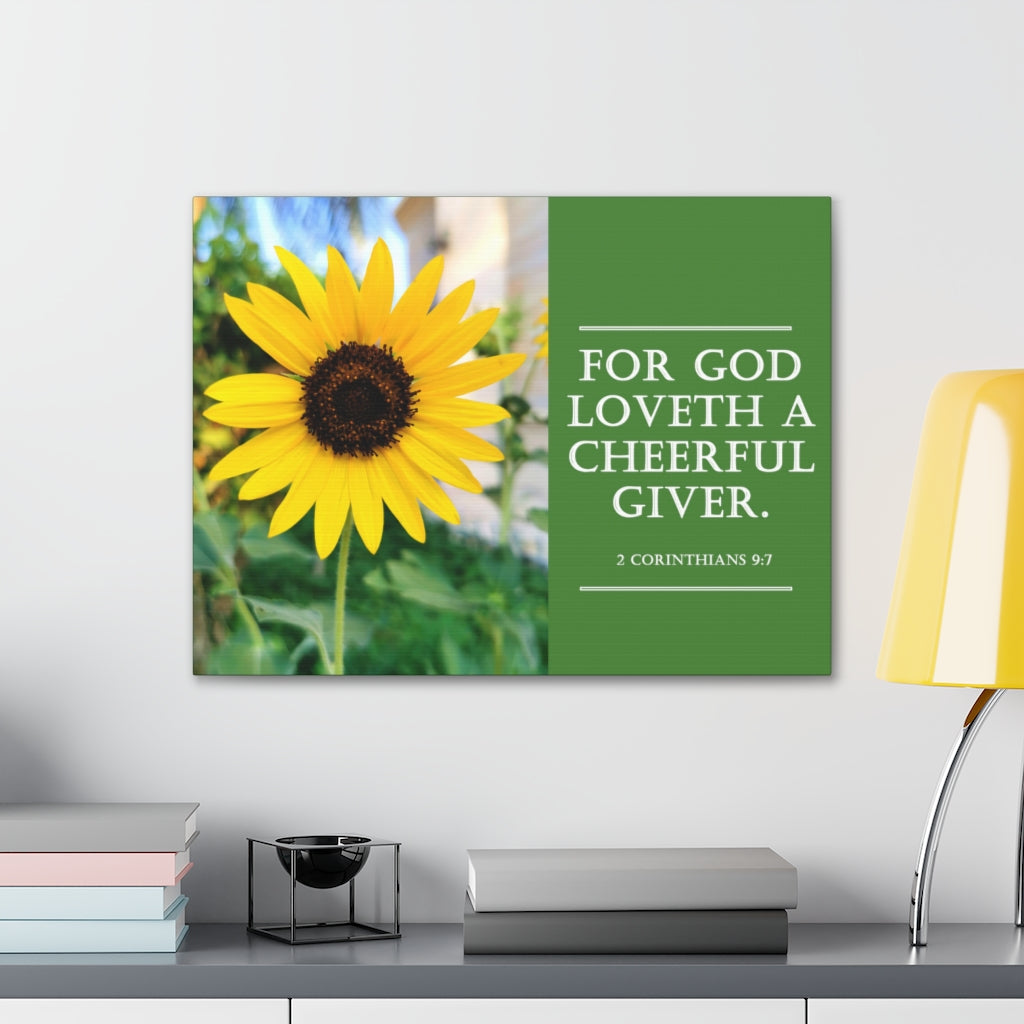 Scripture Walls A Cheerful Giver 2 Corinthians 9:7 Bible Verse Canvas Christian Wall Art Ready to Hang Unframed-Express Your Love Gifts