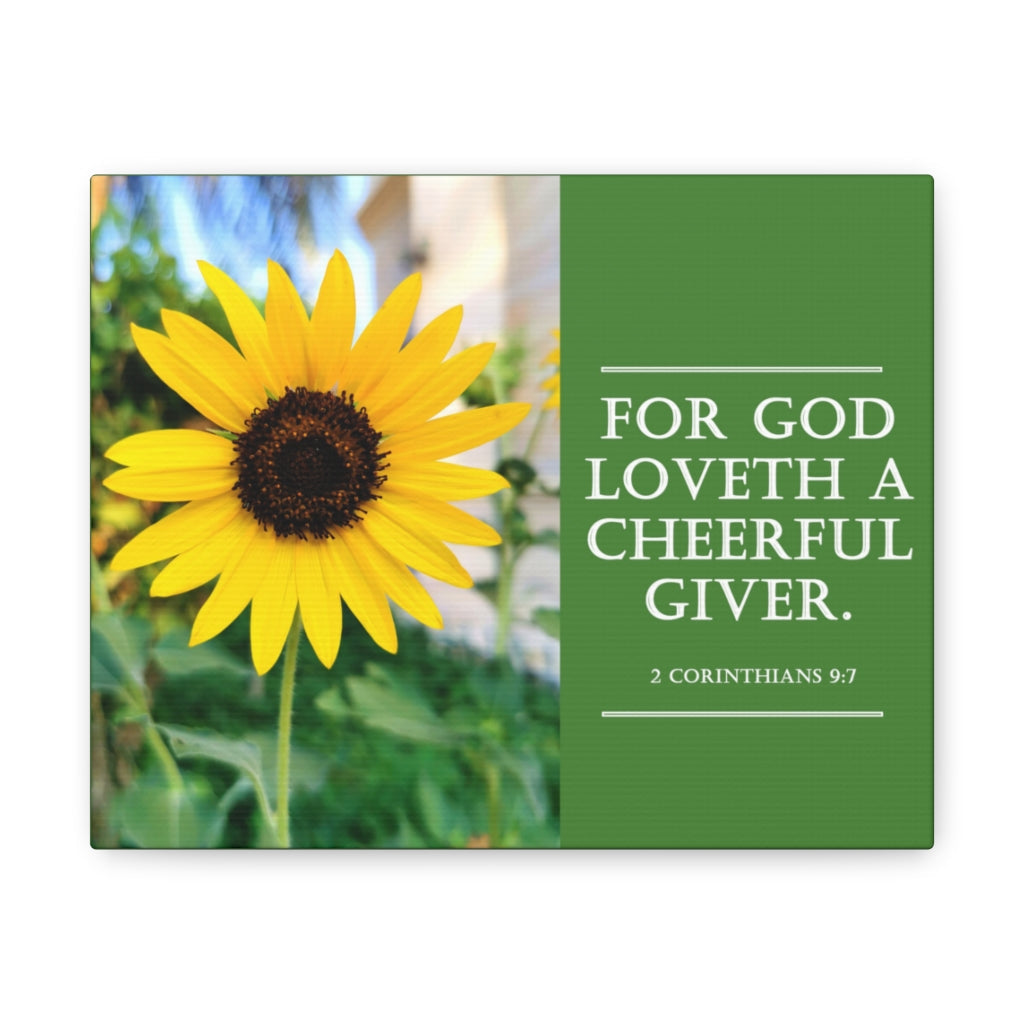 Scripture Walls A Cheerful Giver 2 Corinthians 9:7 Bible Verse Canvas Christian Wall Art Ready to Hang Unframed-Express Your Love Gifts