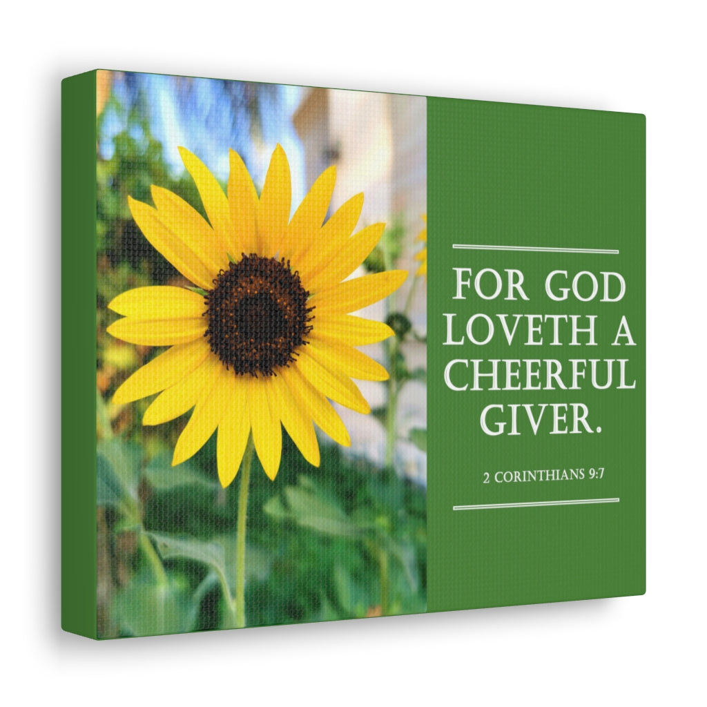 Scripture Walls A Cheerful Giver 2 Corinthians 9:7 Bible Verse Canvas Christian Wall Art Ready to Hang Unframed-Express Your Love Gifts