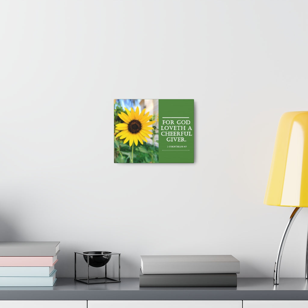 Scripture Walls A Cheerful Giver 2 Corinthians 9:7 Bible Verse Canvas Christian Wall Art Ready to Hang Unframed-Express Your Love Gifts