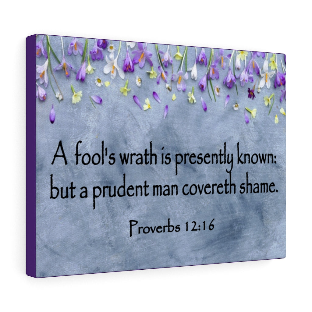 Scripture Walls A Fool's Wrath Proverbs 12:16 Bible Verse Canvas Christian Wall Art Ready to Hang Unframed-Express Your Love Gifts