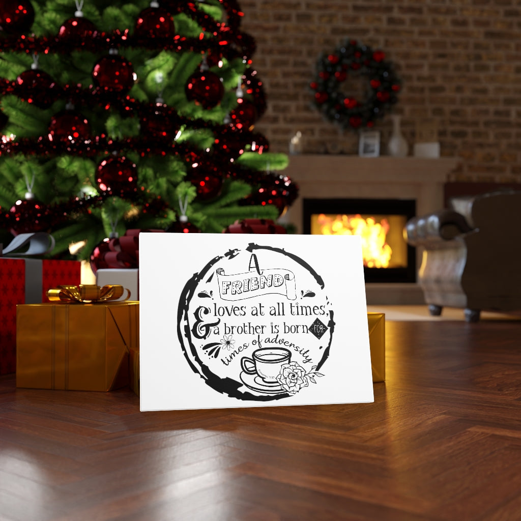 Scripture Walls A Friend Loves At All Times Proverbs 17:17 Bible Verse Canvas Christian Wall Art Ready to Hang Unframed-Express Your Love Gifts