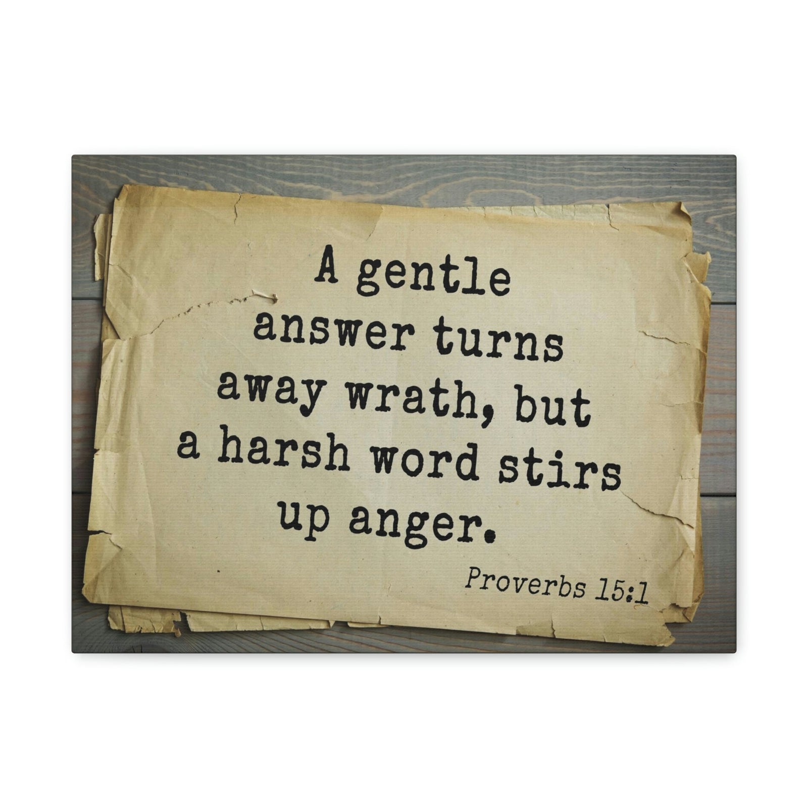 Scripture Walls A Gentle Answer Proverbs 15:1 Bible Verse Canvas Christian Wall Art Bible Verse Print Ready To Hang Unframed-Express Your Love Gifts