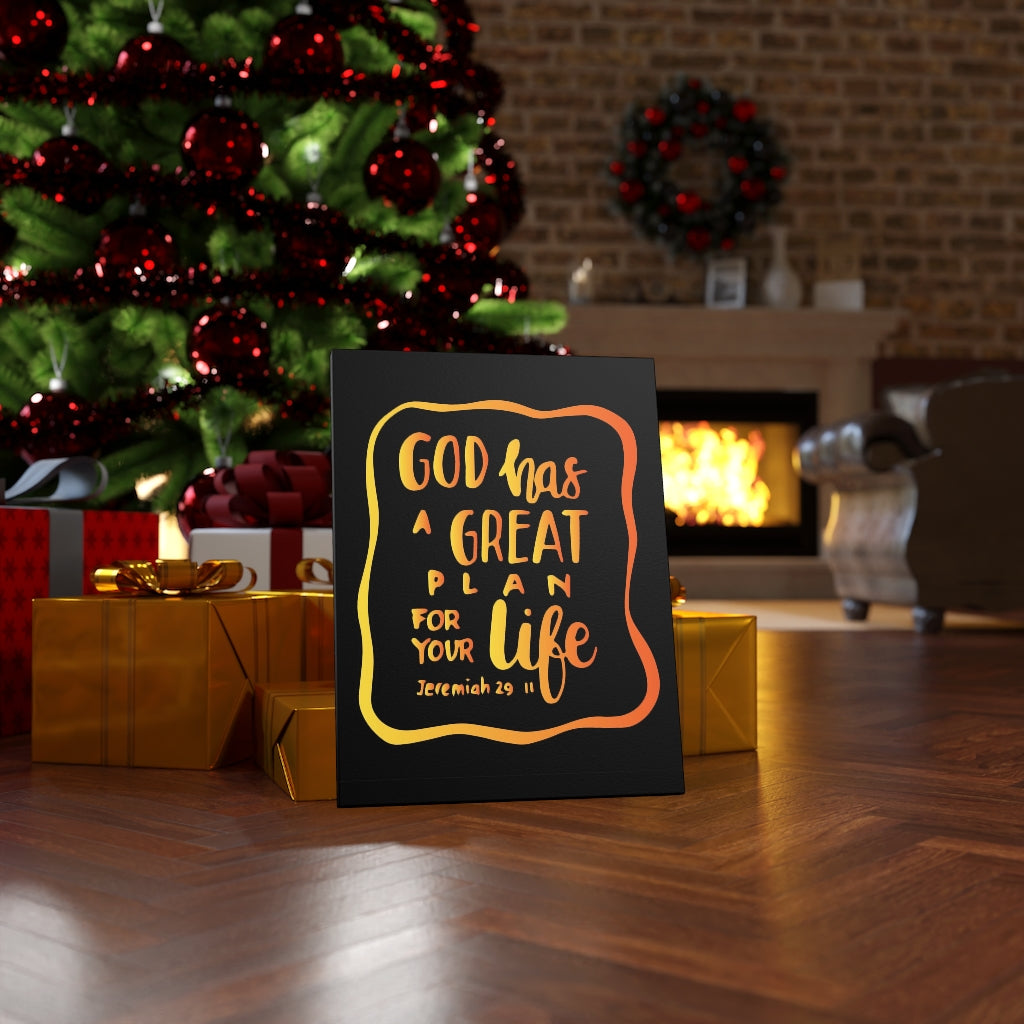Scripture Walls A Great Plan Jeremiah 29:11 Black Bible Verse Canvas Christian Wall Art Ready to Hang Unframed-Express Your Love Gifts