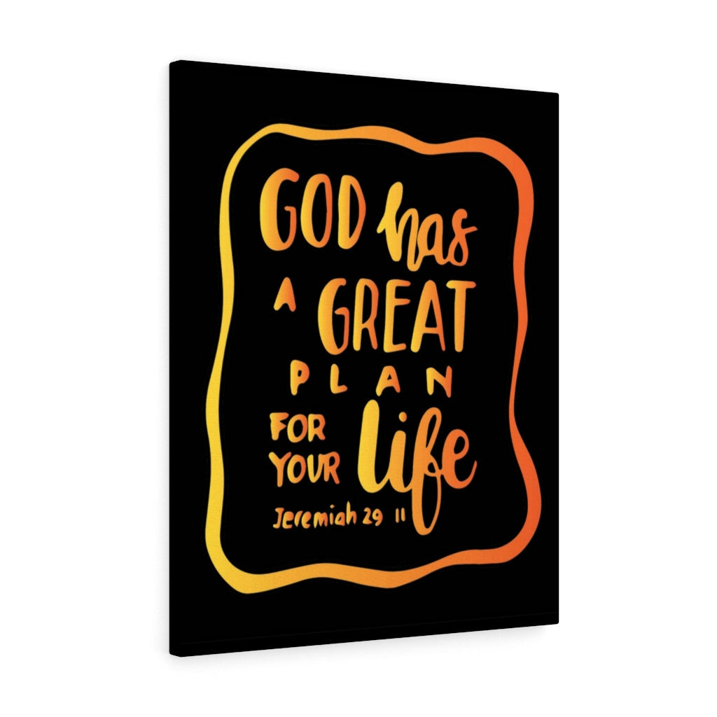 Scripture Walls A Great Plan Jeremiah 29:11 Black Bible Verse Canvas Christian Wall Art Ready to Hang Unframed-Express Your Love Gifts