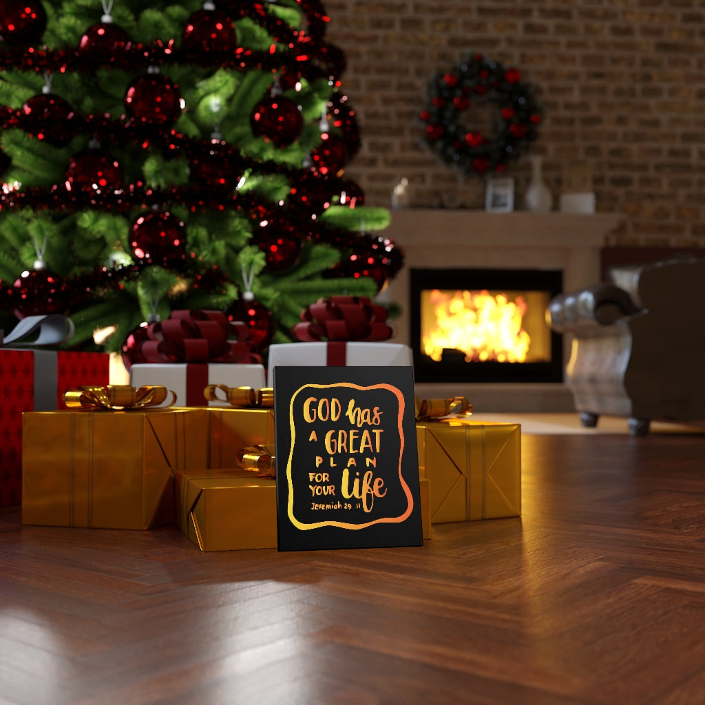 Scripture Walls A Great Plan Jeremiah 29:11 Black Bible Verse Canvas Christian Wall Art Ready to Hang Unframed-Express Your Love Gifts