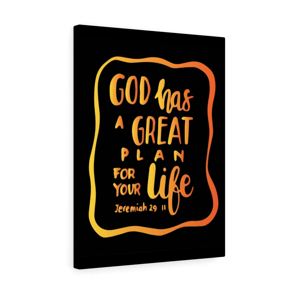 Scripture Walls A Great Plan Jeremiah 29:11 Black Bible Verse Canvas Christian Wall Art Ready to Hang Unframed-Express Your Love Gifts