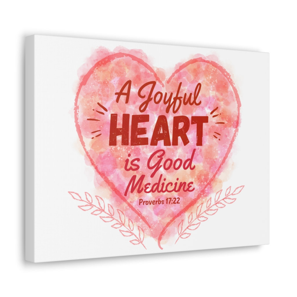 Scripture Walls A Joyful Heart Proverbs 17:22 Bible Verse Canvas Christian Wall Art Ready to Hang Unframed-Express Your Love Gifts