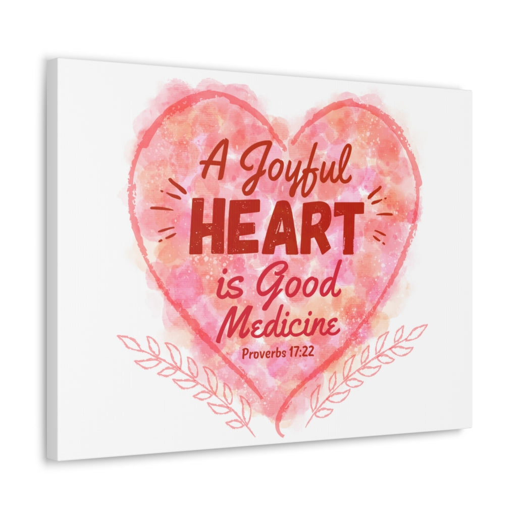 Scripture Walls A Joyful Heart Proverbs 17:22 Bible Verse Canvas Christian Wall Art Ready to Hang Unframed-Express Your Love Gifts