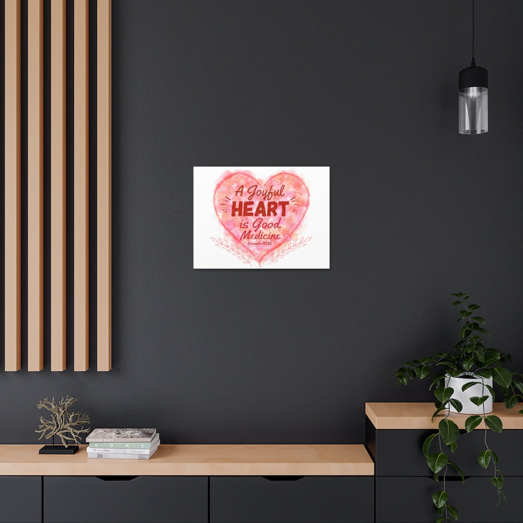 Scripture Walls A Joyful Heart Proverbs 17:22 Bible Verse Canvas Christian Wall Art Ready to Hang Unframed-Express Your Love Gifts