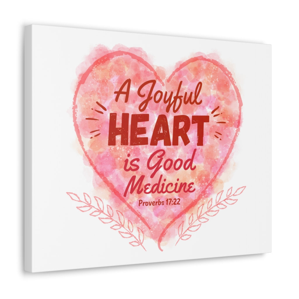 Scripture Walls A Joyful Heart Proverbs 17:22 Bible Verse Canvas Christian Wall Art Ready to Hang Unframed-Express Your Love Gifts