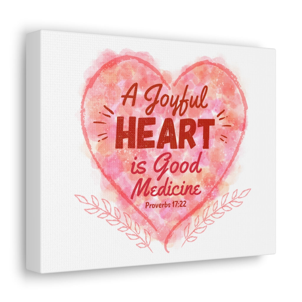 Scripture Walls A Joyful Heart Proverbs 17:22 Bible Verse Canvas Christian Wall Art Ready to Hang Unframed-Express Your Love Gifts
