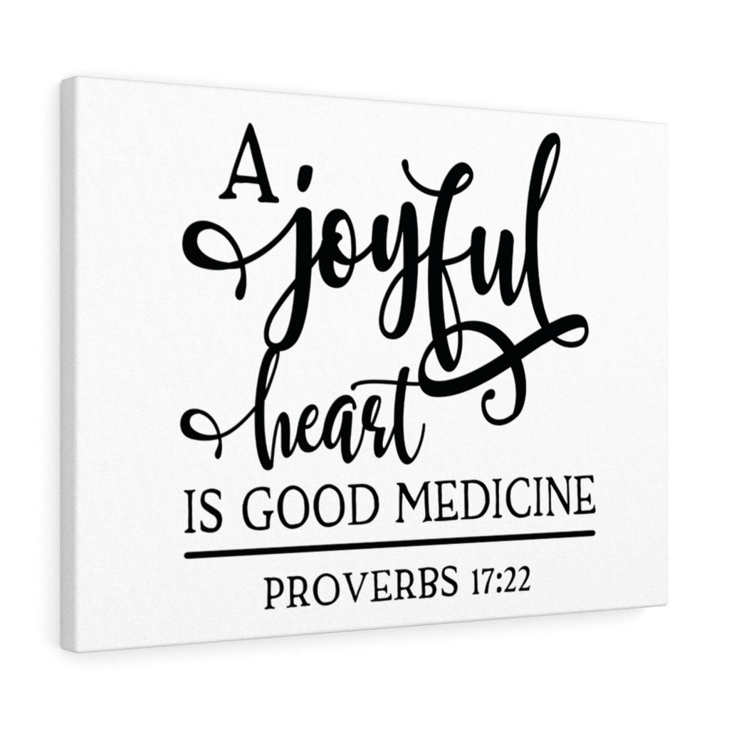 Scripture Walls A Joyful Heart Proverbs 17:22 Simple Bible Verse Canvas Christian Wall Art Ready to Hang Unframed-Express Your Love Gifts