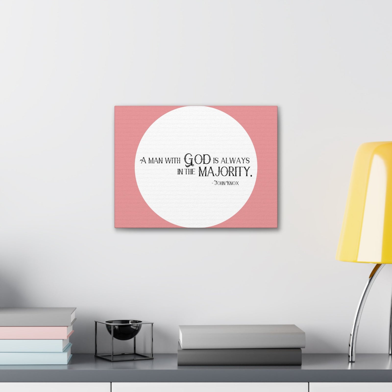 Scripture Walls A Man With God Pink 1 Timothy 6:11 Bible Canvas Christian Wall Art Ready to Hang Unframed-Express Your Love Gifts