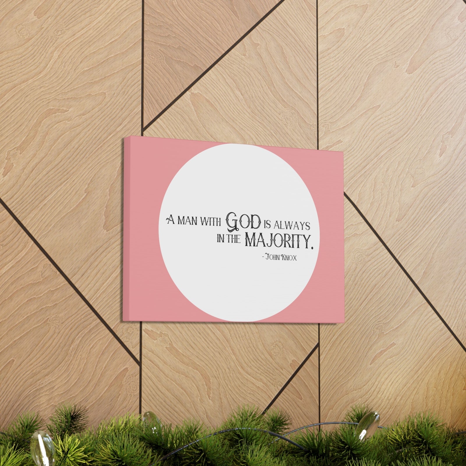 Scripture Walls A Man With God Pink 1 Timothy 6:11 Bible Canvas Christian Wall Art Ready to Hang Unframed-Express Your Love Gifts
