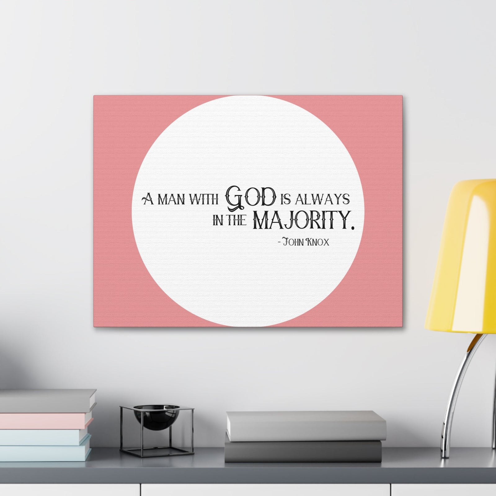 Scripture Walls A Man With God Pink 1 Timothy 6:11 Bible Canvas Christian Wall Art Ready to Hang Unframed-Express Your Love Gifts