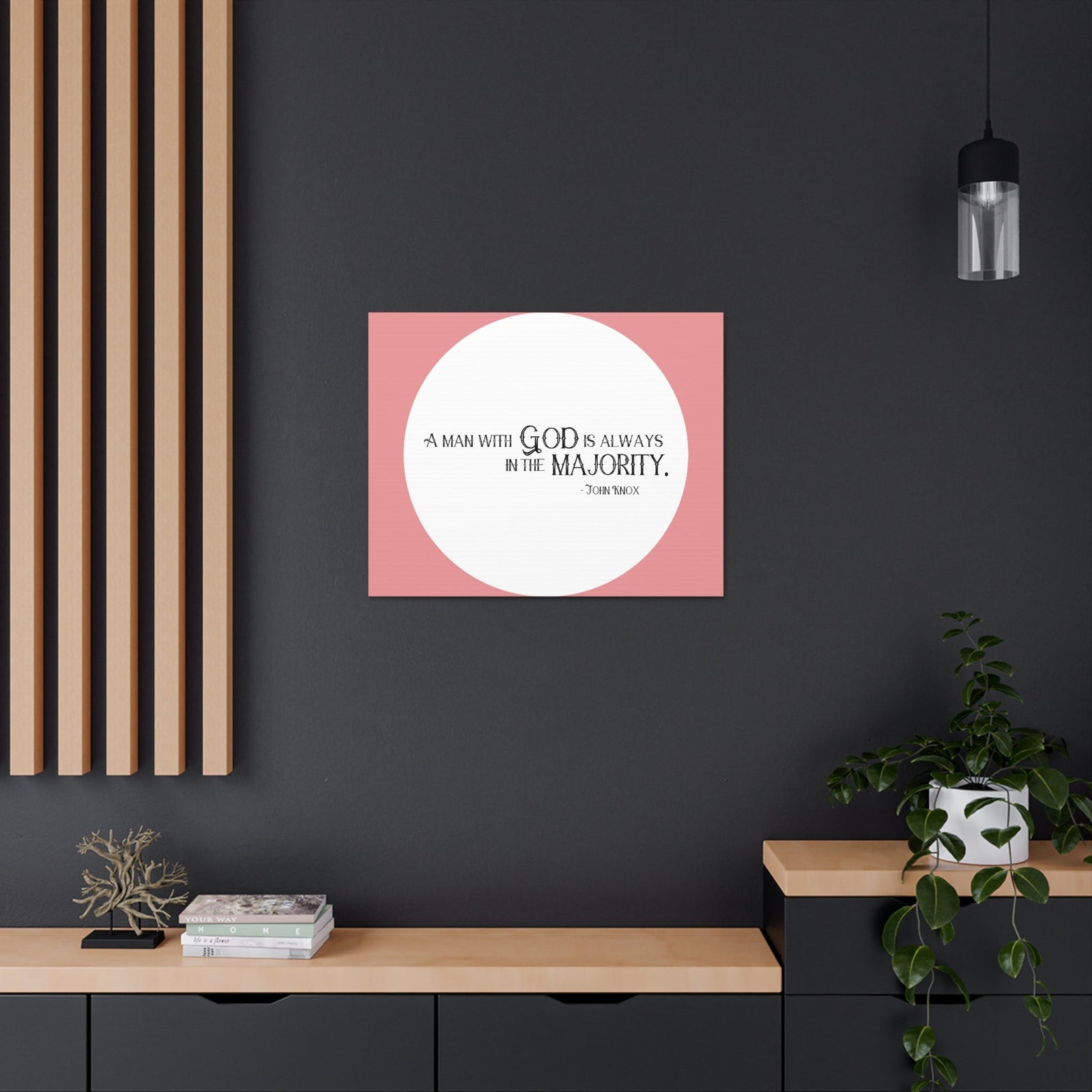Scripture Walls A Man With God Pink 1 Timothy 6:11 Bible Canvas Christian Wall Art Ready to Hang Unframed-Express Your Love Gifts