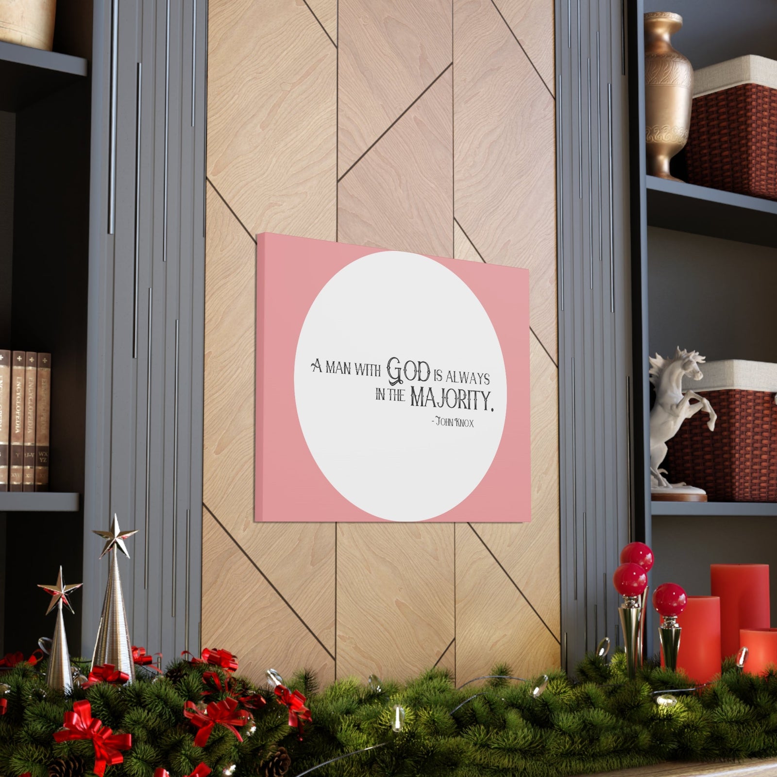 Scripture Walls A Man With God Pink 1 Timothy 6:11 Bible Canvas Christian Wall Art Ready to Hang Unframed-Express Your Love Gifts