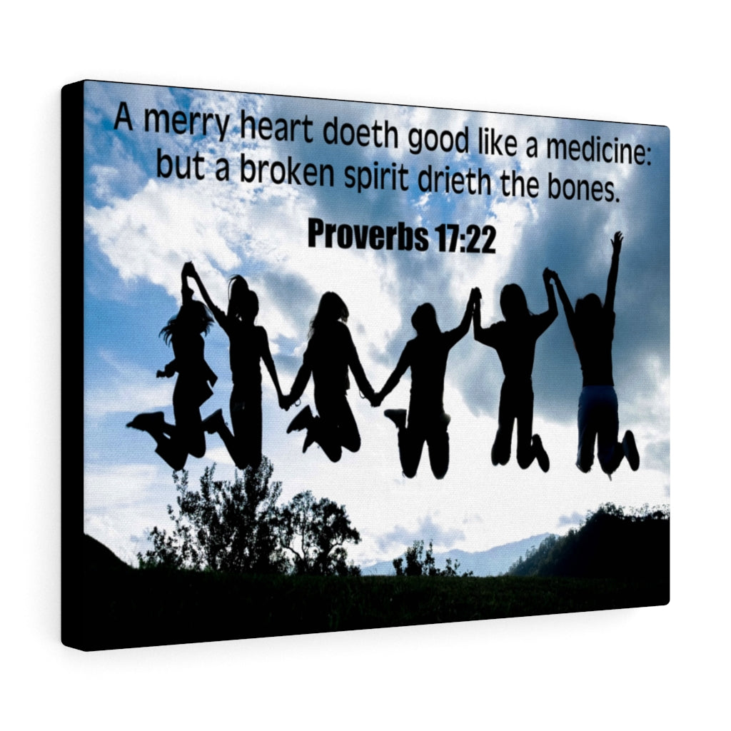 Scripture Walls A Merry Heart Proverbs 17:22 Bible Verse Canvas Christian Wall Art Ready to Hang Unframed-Express Your Love Gifts