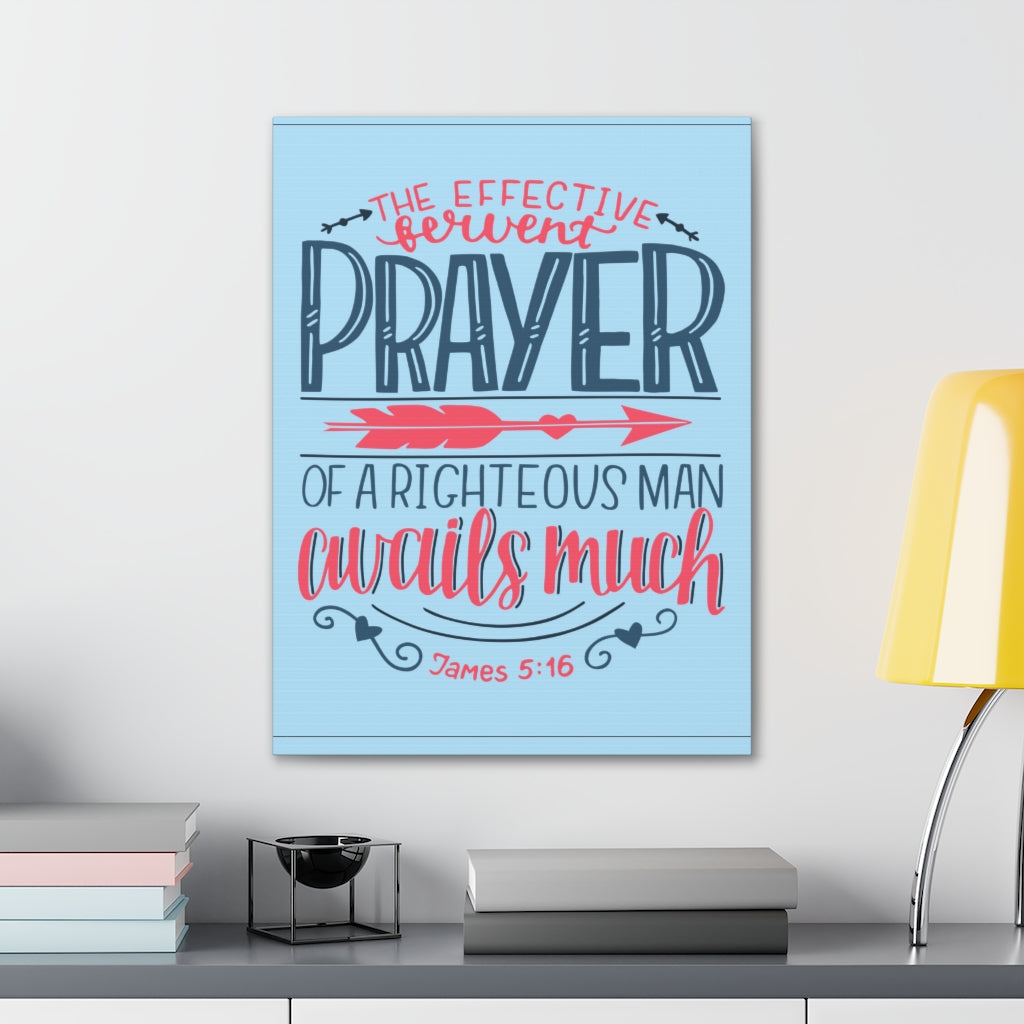 Scripture Walls A Righteous Man James 5:16 Bible Verse Canvas Christian Wall Art Ready To Hang Unframed-Express Your Love Gifts