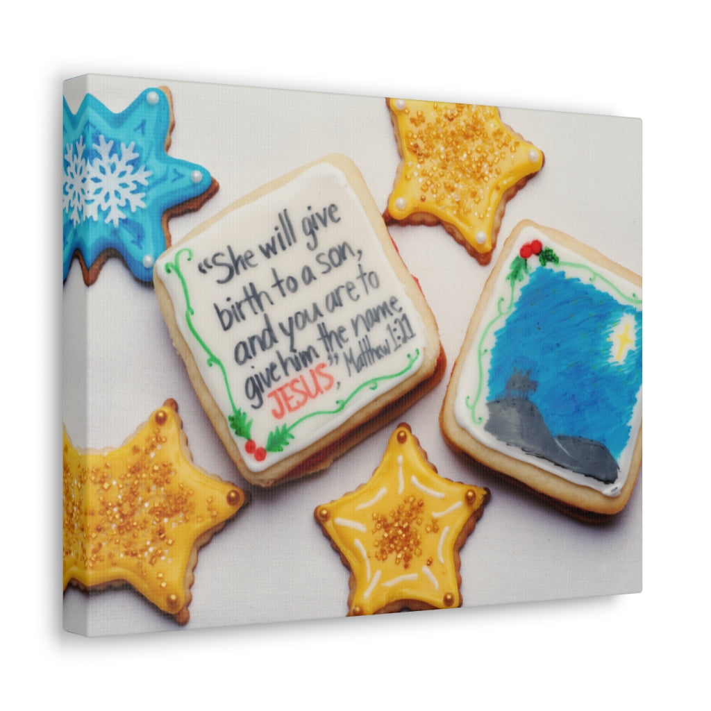 Scripture Walls A Son Matthew 1:21 Bible Verse Canvas Christian Wall Art Ready to Hang Unframed-Express Your Love Gifts