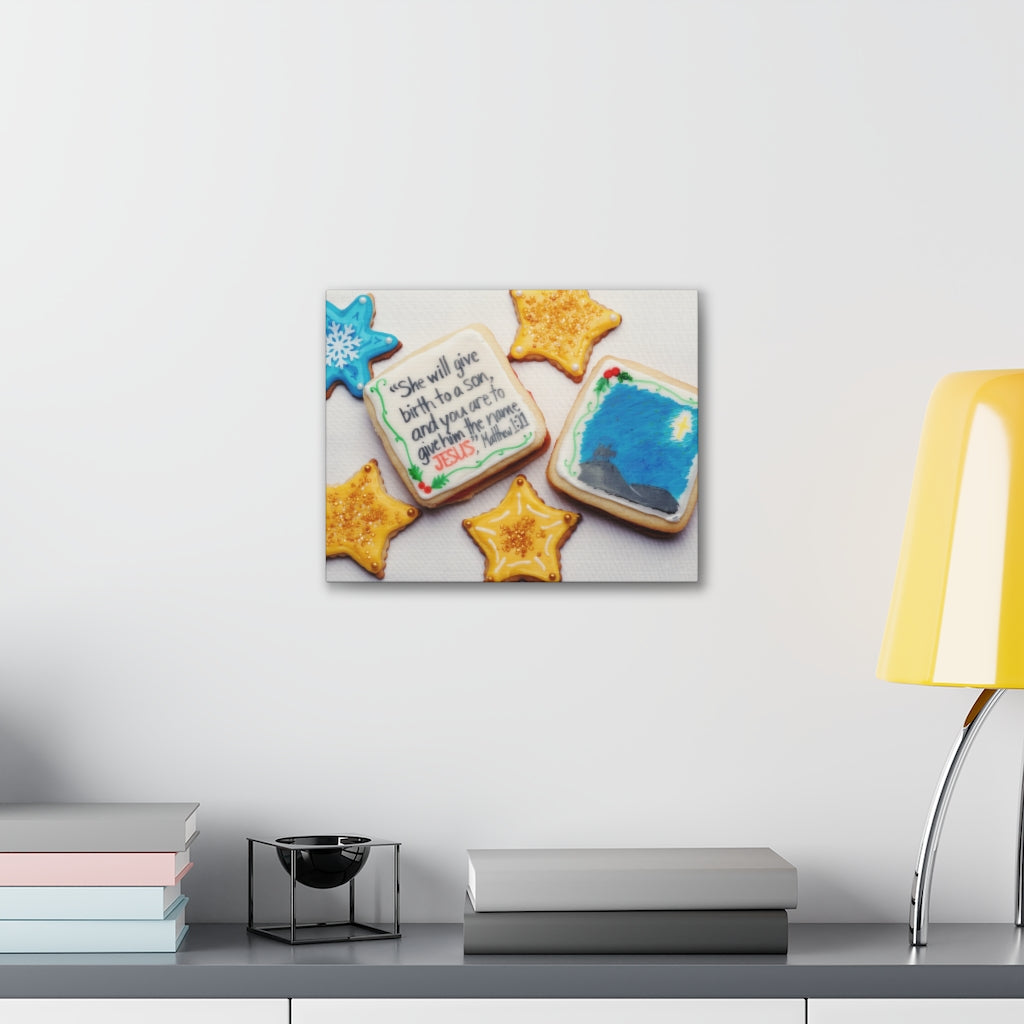 Scripture Walls A Son Matthew 1:21 Bible Verse Canvas Christian Wall Art Ready to Hang Unframed-Express Your Love Gifts