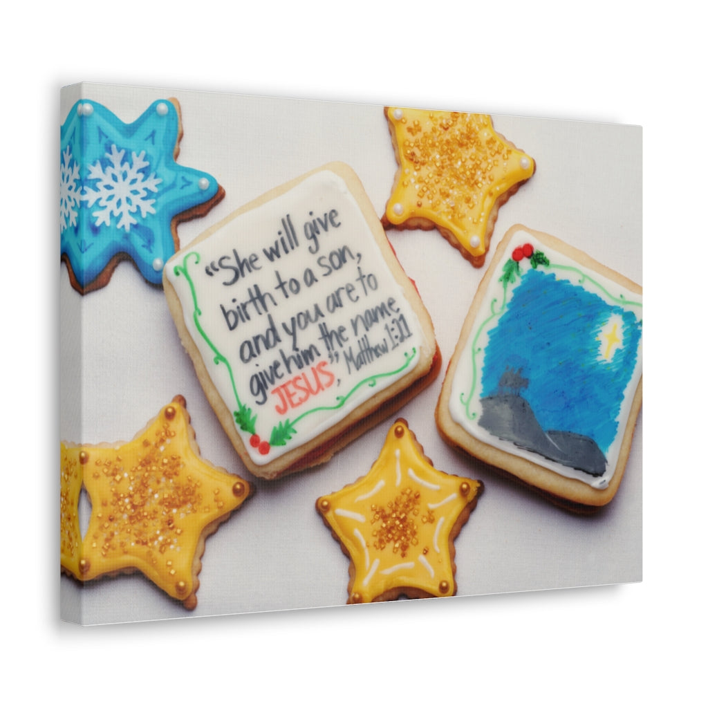 Scripture Walls A Son Matthew 1:21 Bible Verse Canvas Christian Wall Art Ready to Hang Unframed-Express Your Love Gifts