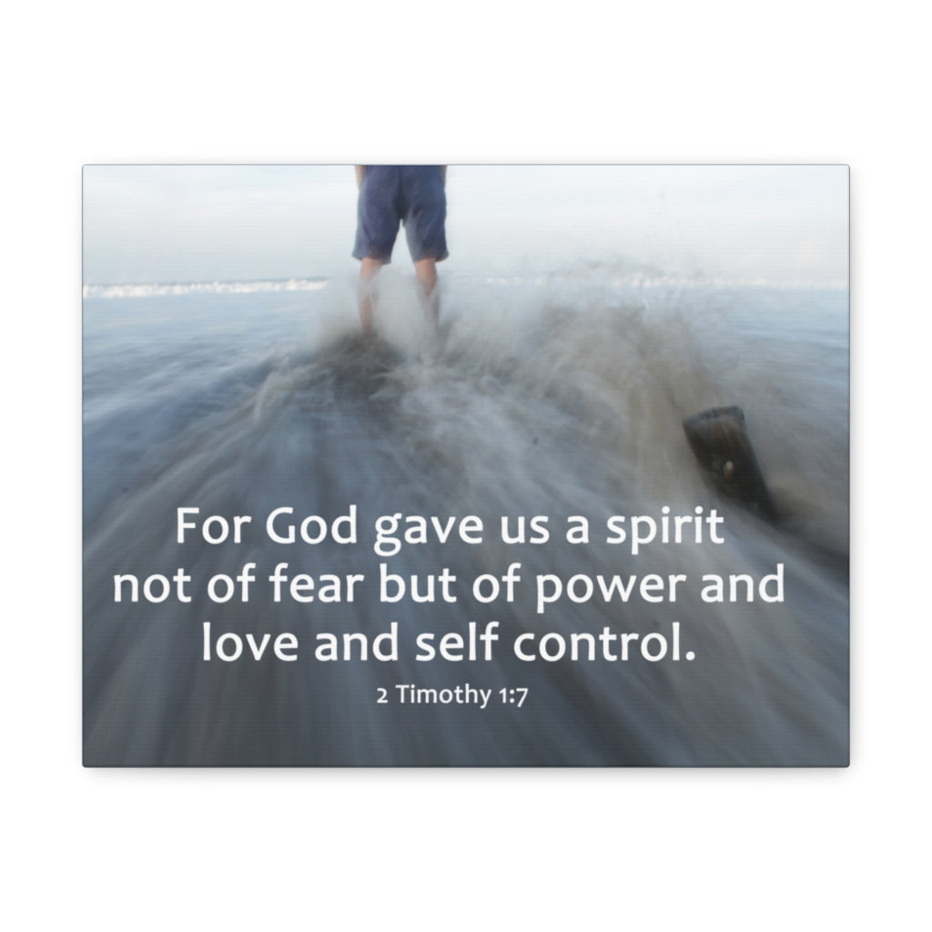 Scripture Walls A Spirit 2 Timothy 1:7 Bible Verse Canvas Christian Wall Art Ready to Hang Unframed-Express Your Love Gifts