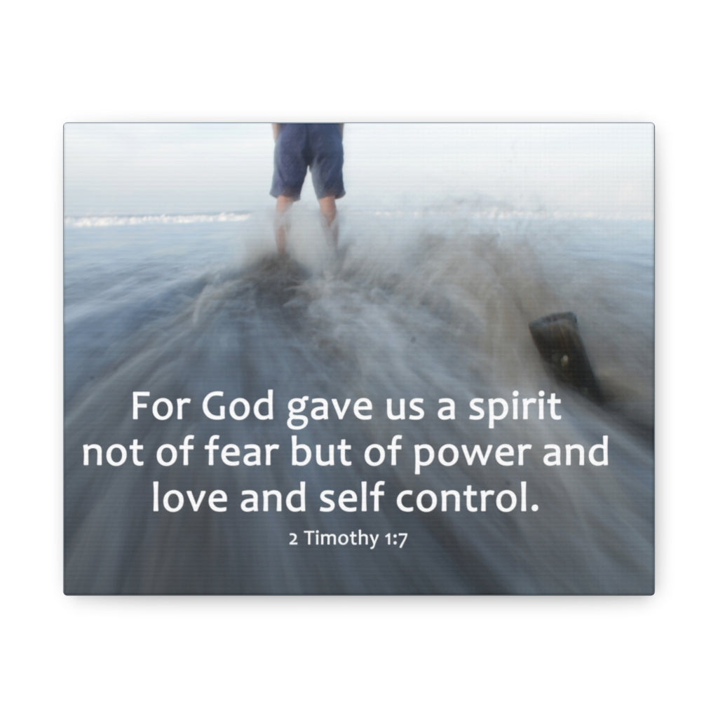 Scripture Walls A Spirit 2 Timothy 1:7 Bible Verse Canvas Christian Wall Art Ready to Hang Unframed-Express Your Love Gifts