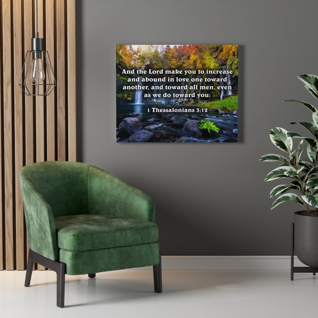 Scripture Walls Abound in Love 1 Thessalonians 3:12 Bible Verse Canvas Christian Wall Art Ready to Hang Unframed-Express Your Love Gifts