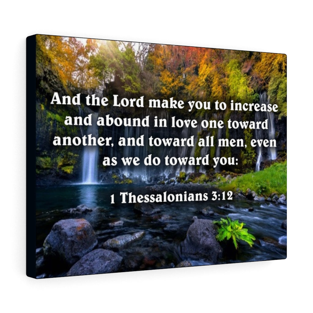 Scripture Walls Abound in Love 1 Thessalonians 3:12 Bible Verse Canvas Christian Wall Art Ready to Hang Unframed-Express Your Love Gifts