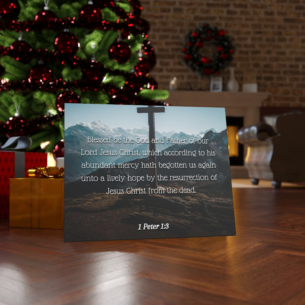 Scripture Walls Abundant Mercy 1 Peter 1:3 Bible Verse Canvas Christian Wall Art Ready to Hang Unframed-Express Your Love Gifts