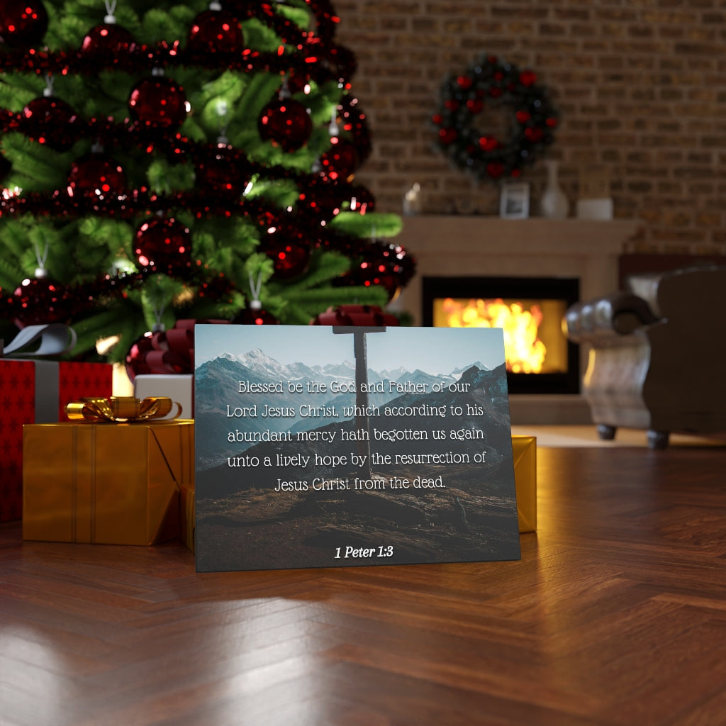 Scripture Walls Abundant Mercy 1 Peter 1:3 Bible Verse Canvas Christian Wall Art Ready to Hang Unframed-Express Your Love Gifts