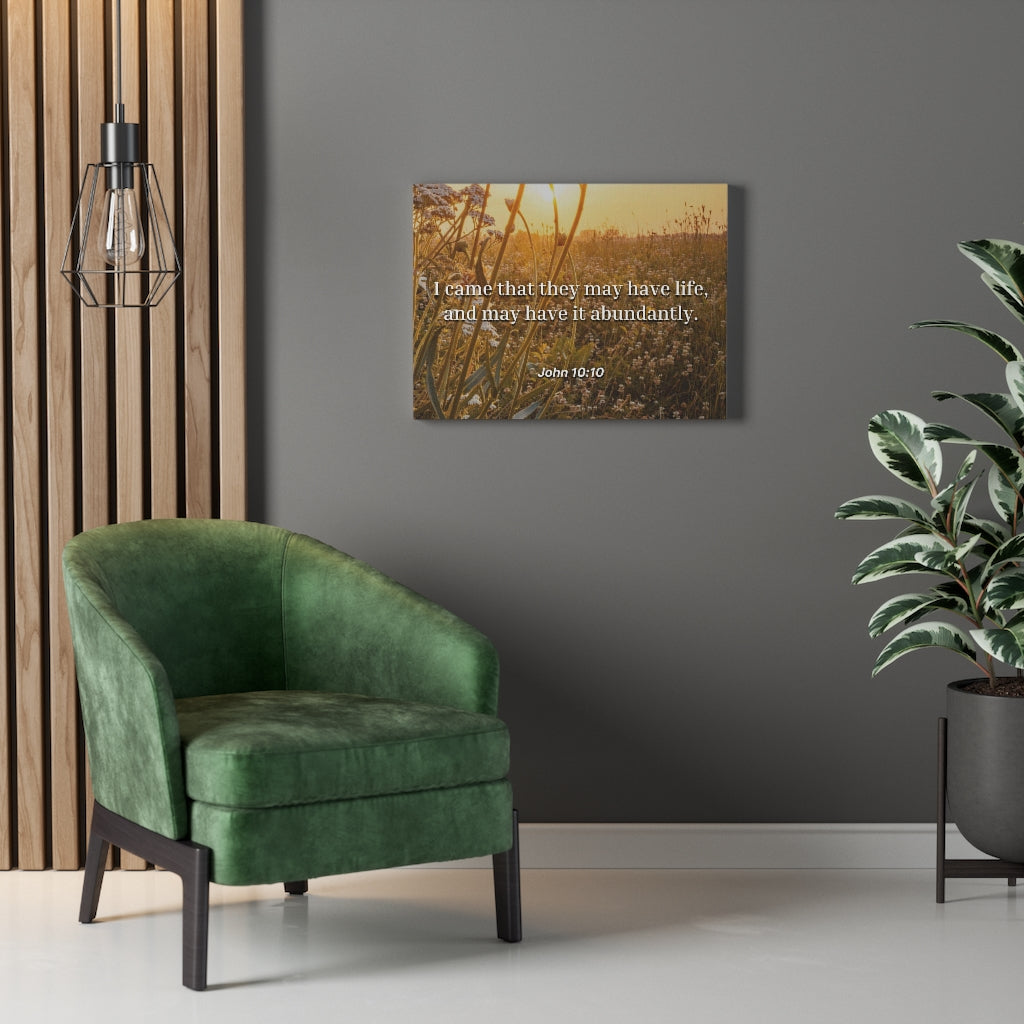 Scripture Walls Abundantly John 10:10 Bible Verse Canvas Christian Wall Art Ready to Hang Unframed-Express Your Love Gifts