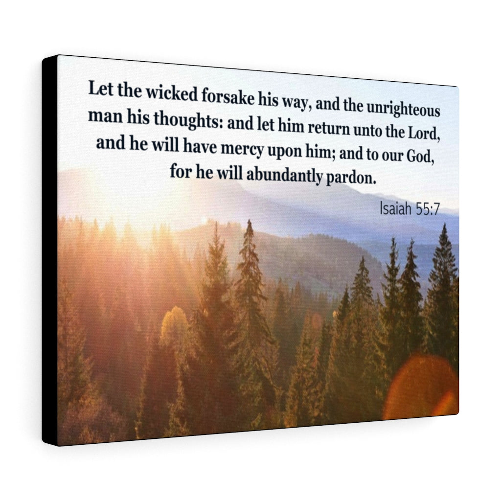 Scripture Walls Abundantly Pardon Isaiah 55:7 Bible Verse Canvas Christian Wall Art Ready to Hang Unframed-Express Your Love Gifts