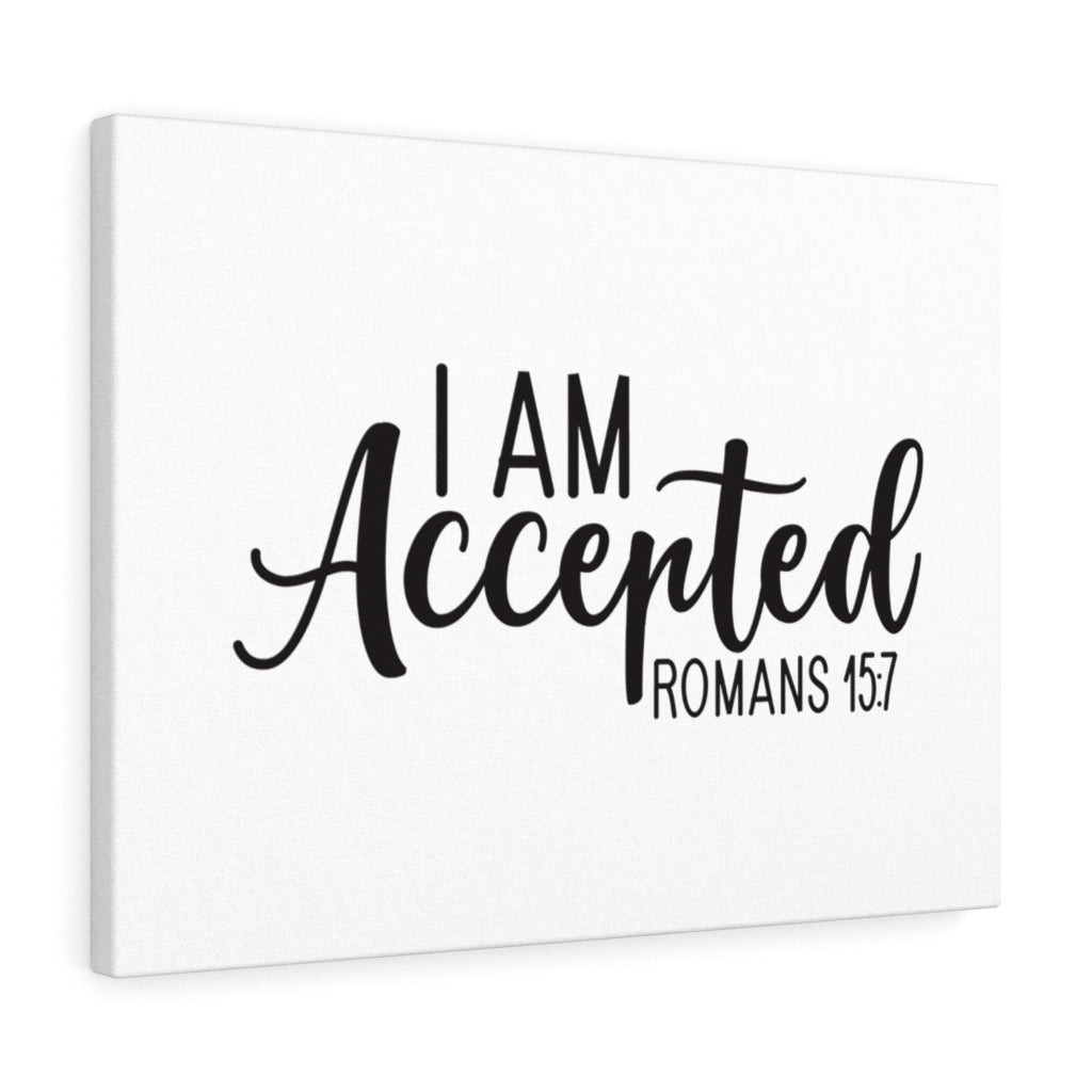 Scripture Walls Accepted Romans 15:7 Bible Verse Canvas Christian Wall Art Ready to Hang Unframed-Express Your Love Gifts