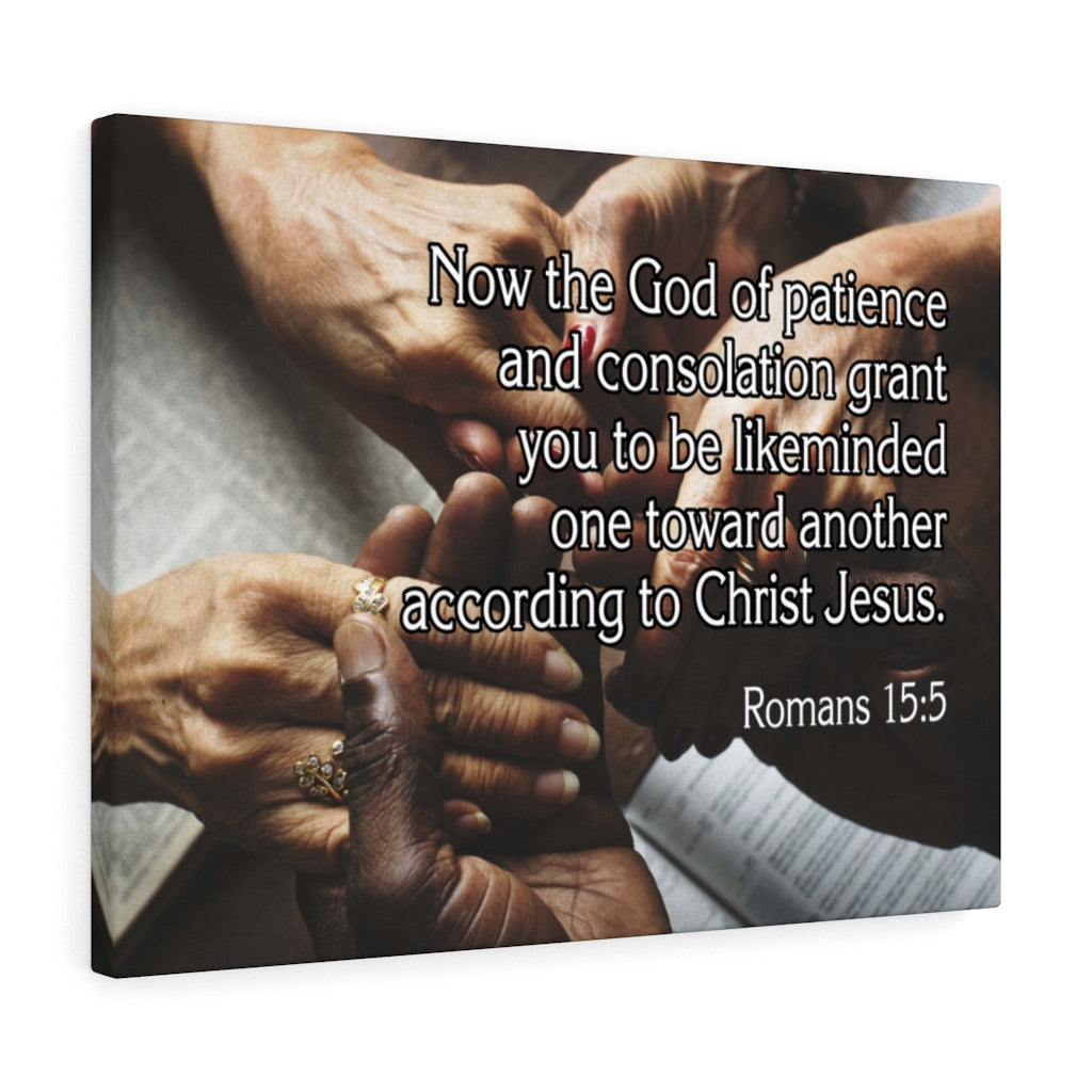 Scripture Walls According to Christ Jesus Romans 15:5 Bible Verse Canvas Christian Wall Art Ready to Hang Unframed-Express Your Love Gifts