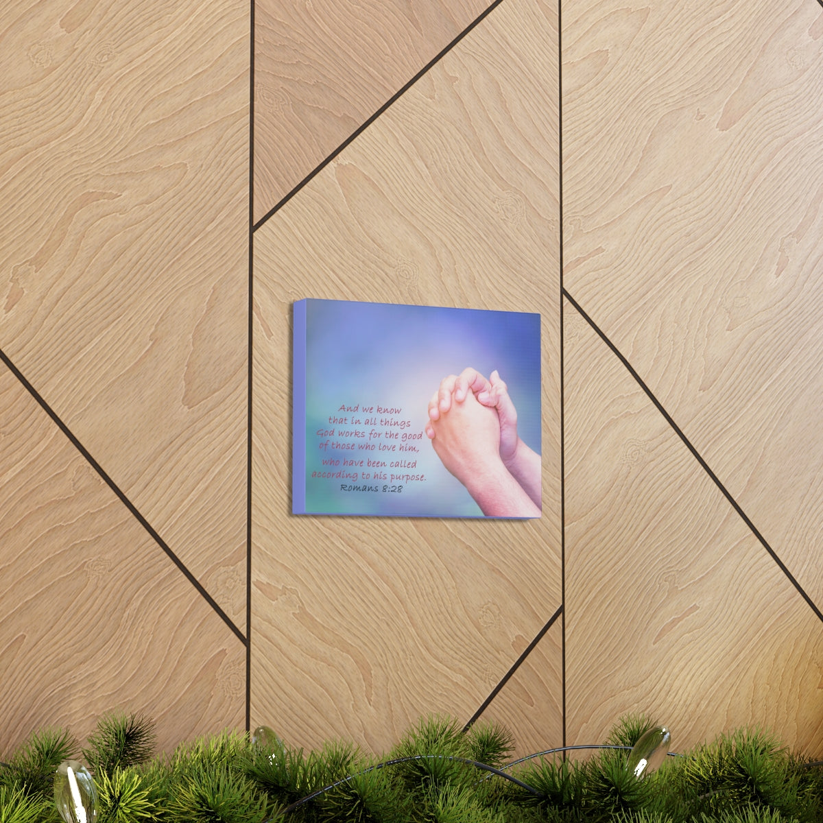 Scripture Walls According To His Purpose Romans 8:28 Bible Verse Canvas Christian Wall Art Bible Verse Print Ready To Hang Unframed-Express Your Love Gifts