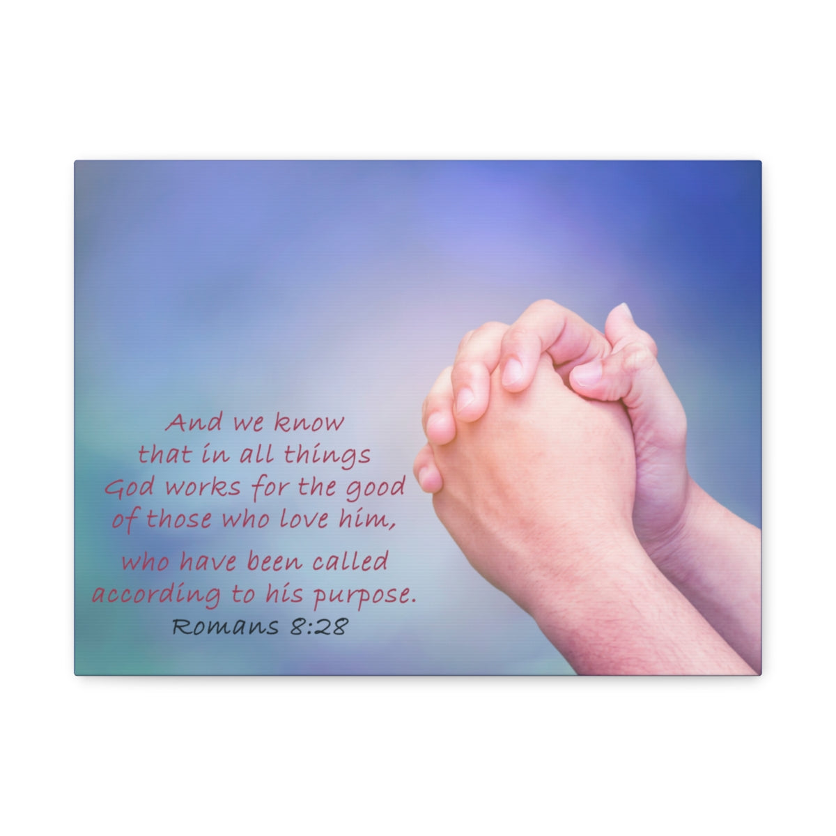 Scripture Walls According To His Purpose Romans 8:28 Bible Verse Canvas Christian Wall Art Bible Verse Print Ready To Hang Unframed-Express Your Love Gifts
