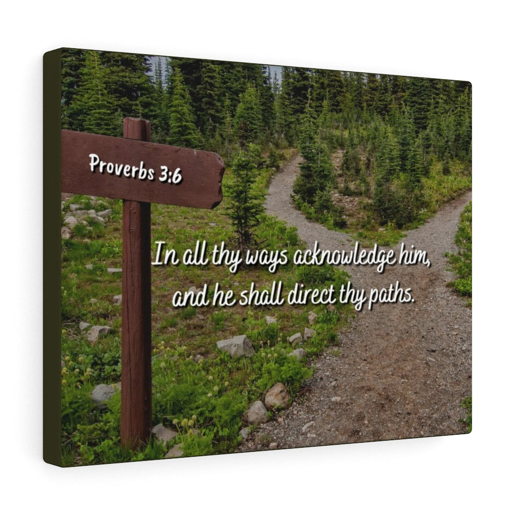 Scripture Walls Acknowledge Him Proverbs 3:6 Bible Verse Canvas Christian Wall Art Ready to Hang Unframed-Express Your Love Gifts