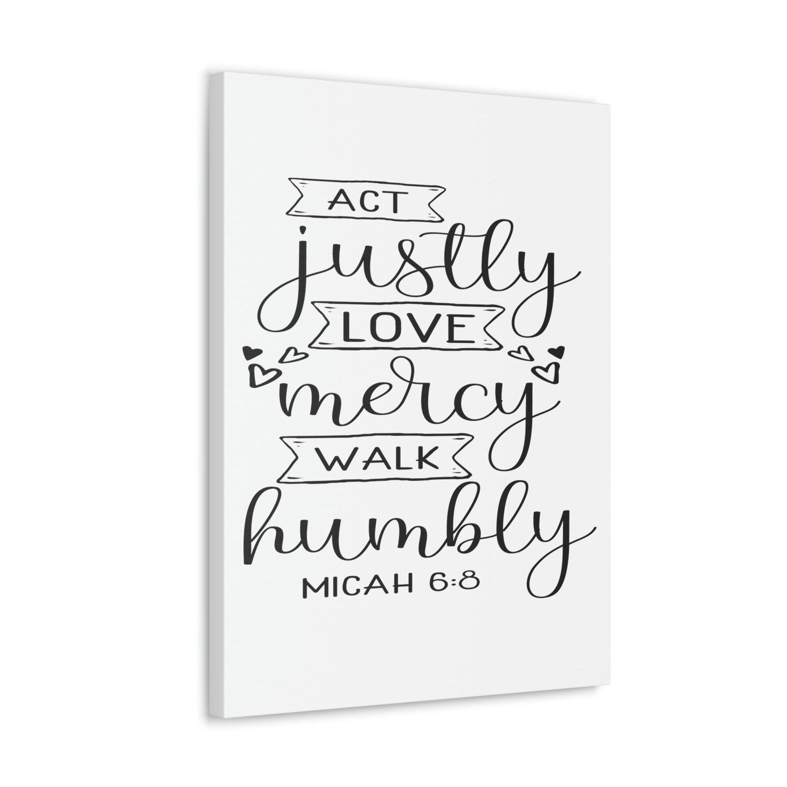 Scripture Walls Act Justly Love Micah 6:8 Hearts Christian Wall Art Bible Verse Print Ready to Hang Unframed-Express Your Love Gifts