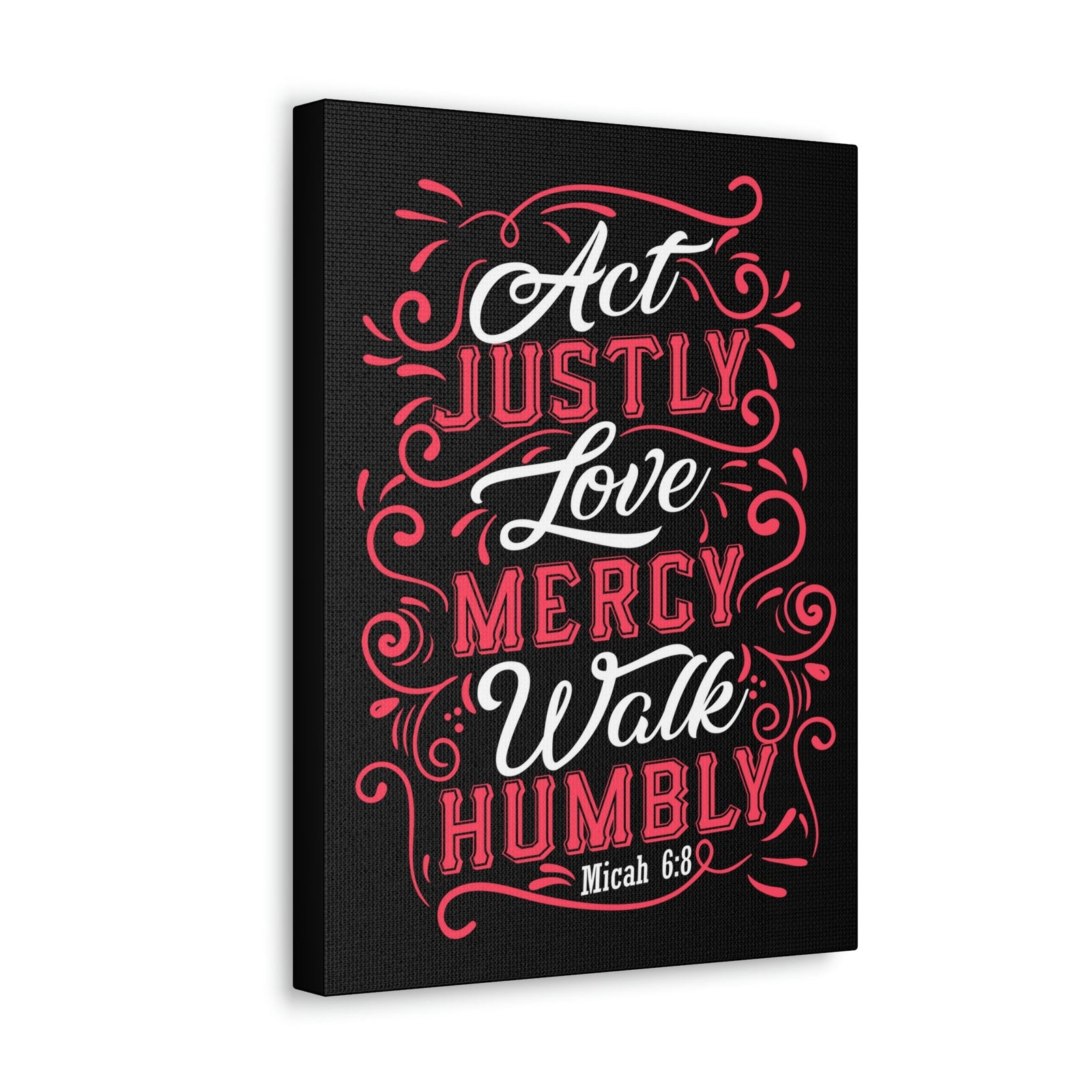 Scripture Walls Act Justly Micah 6:8 White Red Christian Wall Art Bible Verse Print Ready to Hang Unframed-Express Your Love Gifts