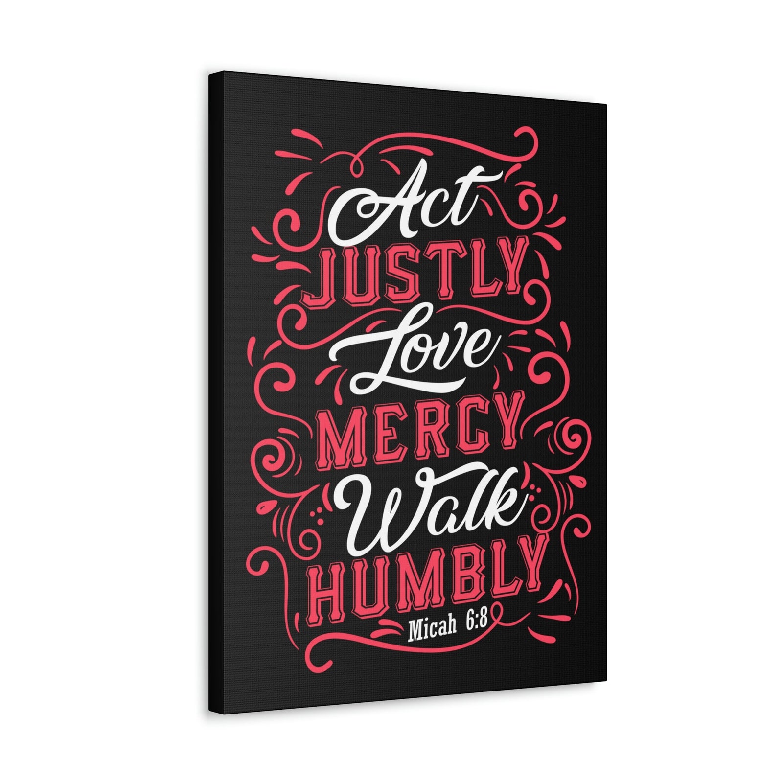Scripture Walls Act Justly Micah 6:8 White Red Christian Wall Art Bible Verse Print Ready to Hang Unframed-Express Your Love Gifts